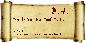 Mosánszky Amázia névjegykártya